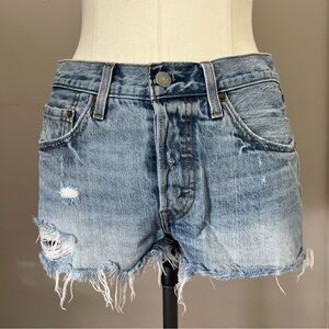 Levi’s 501 Button Fly Distressed Denim Women's Jean Shorts
